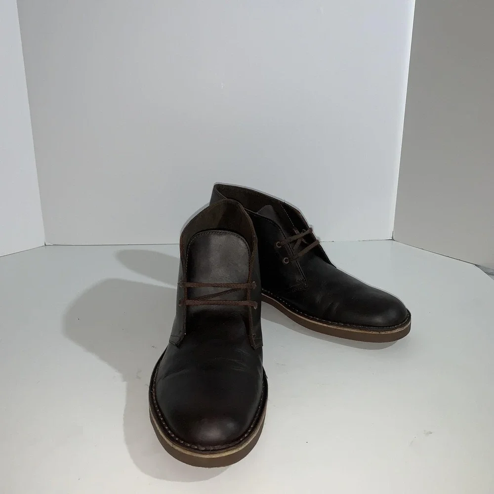 Clarks Boots Mens Size 11 Brown Leather Chukka Ankle Casual Lace Up Comfort